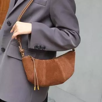 Сумка из натуральной кожи для женщин, ретро-сумка через плечо Bull Horn, дизайнерские роскошные сумки через плечо