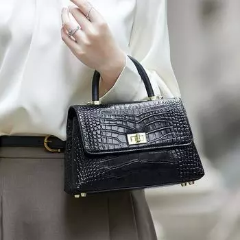 Сумка из натуральной кожи для женщин со змеиным узором на одно плечо, черные сумки, high-end business limited