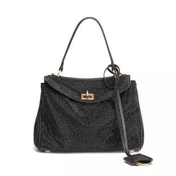 Сумка из натуральной кожи Element с замком и новым товаром Большая вместимость Сумка через плечо 22.8x8.3x9.9cm чёрный