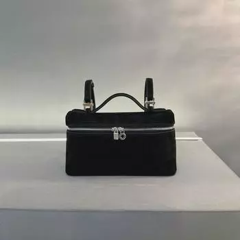 Сумка из натуральной кожи LP19 - Gigi Style: Матовая замша, ланч-бокс, косметичка, ручная, наплечная, сумка-мессенджер чёрный