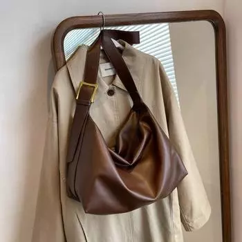 Сумка из натуральной кожи, мягкая женская сумка из коровьей кожи, большая вместимость, сумка через плечо, простая сумка через плечо