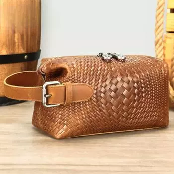 Сумка из натуральной кожи, повседневная сумка-клатч из коровьей кожи, вместительная, переносная, ручная сумка для хранения, косметичка One Size