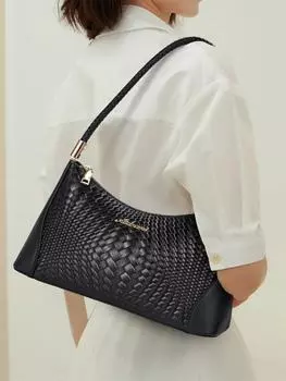 Сумка из натуральной кожи с плетеным узором, новинка 2025 года, универсальная сумка через плечо, женская сумка для мам среднего возраста, сумка на одно плечо подмышкой