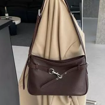 Сумка из натуральной кожи в минималистском стиле, маленькая квадратная сумка из коровьей кожи, женская сумка на одно плечо через плечо под мышкой чёрный