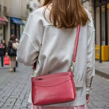 Сумка из натуральной кожи в стиле ретро, большая вместимость, женская сумка, сумка через плечо, сумка через подмышку красный