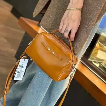 Сумка из натуральной кожи, женская, модная, маленькая, квадратная, ретро, маленькая, сумка-подушка, женская, сумка через плечо, женская сумка чёрный