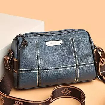 Сумка из натуральной кожи, женская, новая, высококачественная, текстурированная, женская, наплечная сумка, модная, большой емкости, однотонная, кроссбоди, женская