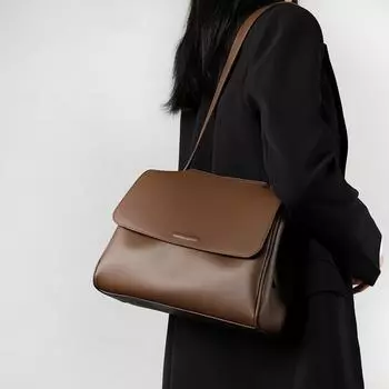 Сумка из натуральной кожи женская премиум-класса Sense Niche Tote Bag Большая вместительная сумка через плечо женская портативная сумка для поездок на работу кофейный