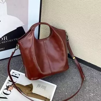 Сумка из натуральной кожи женская сумка большой емкости Premium Sense Bucket Bag Everything Commuter Soft Bag One Size
