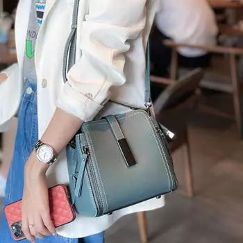 Сумка из натуральной кожи женская, верхний слой из коровьей кожи, женская простая сумка через плечо, женская сумка через плечо чёрный