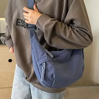 Сумка из нейлоновой ткани для женщин 2024 года, новая высококачественная фактурная летняя универсальная сумка через плечо с большой вместимостью