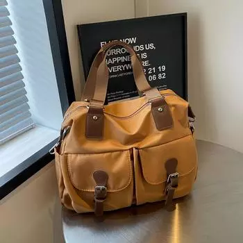 Сумка из нейлоновой ткани, сумка на плечо, простая повседневная сумка-тоут для женщин, новая большая вместимость, многокарманная сумка для почтальона 35*15*26