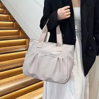 Сумка из нейлоновой ткани, женская сумка на плечо, новинка 2024 года, модная студенческая дорожная сумка большой вместимости, большая сумка