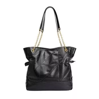 Сумка из овчины для головы, новая, большой емкости, ленивая, стильная, сумка для поездок на работу, сетчатая, цепная, наплечная сумка 40x10x35cm чёрный