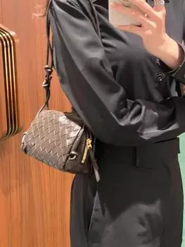 Сумка из овчины ручной работы, новая сумка-облако из овчины, сумка через плечо, маленькая квадратная сумка для камеры 18x8x11cm зелёный