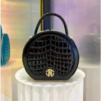 Сумка из пеноматериала для женщин из натуральной кожи, новая модная женская сумка из натуральной кожи, круглая сумка с рисунком под крокодила