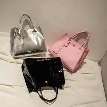 Сумка из ПВХ, женская новая модная сумка с принтом на плечевом ремне, сумка-мессенджер розовый
