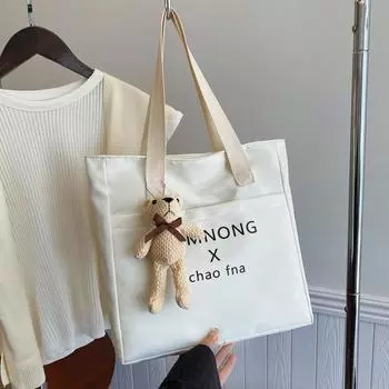 Сумка из ткани для студентов колледжа, женская, 2025, новая, большая вместительная, сумка через плечо для студентов, рабочая сумка-тоут