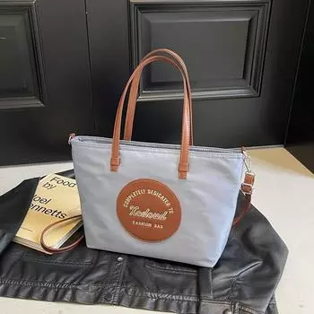 Сумка из ткани Оксфорд, женская сумка-тоут, большая вместительная летняя сумка-мессенджер 2024 года, новая летняя повседневная портативная сумка для поездок на работу синий