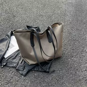 Сумка из ткани Оксфорд, женская, вместительная, летняя, универсальная, сумка через плечо, для студентов, для поездок на работу и обратно чёрный