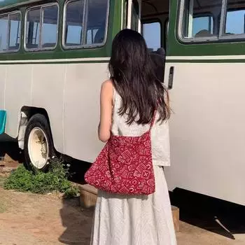 Сумка из ткани с принтом тотема, напечатанная на холщовой сумке через плечо, портативная сумка из холста в этническом стиле для женщин style 6