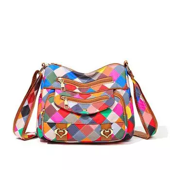 Сумка из ткани среднего возраста, сумка через плечо, простая холщовая сумка через плечо, универсальная сумка Oxford spinning для женщин среднего и пожилого возраста 23x9x18cm