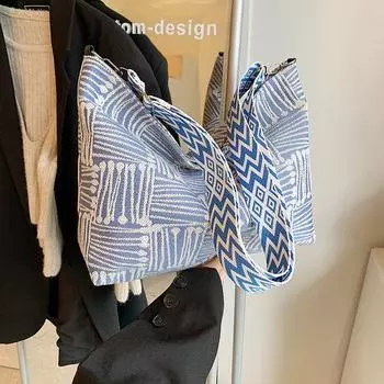 Сумка из ткани, женская, большой емкости, высококачественная, широкий плечевой ремень, сумка-мессенджер на одно плечо, сумка-мессенджер Niche Autumn Canvas Bag жёлтый