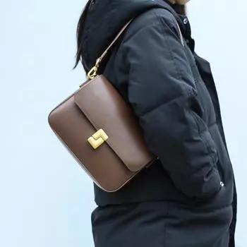 Сумка из тофу весна-лето высококачественная текстура иностранный стиль маленькая сумка через плечо коровья кожа женская сумка чёрный