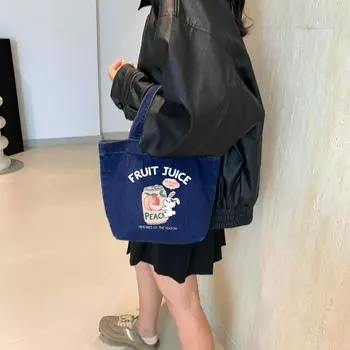 Сумка из вышитого японского мультфильма из денима с большой вместимостью A