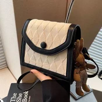 Сумка из высококачественной фактуры 2024 года, новая модная универсальная сумка-мессенджер, маленькая квадратная сумка, французская нишевая женская сумка для мобильного телефона