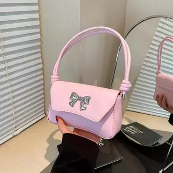 Сумка из высококачественной фактуры, новая женская универсальная сумка-мессенджер 2025 года, французская сумка через плечо под мышкой, французская сумка-палка чёрный