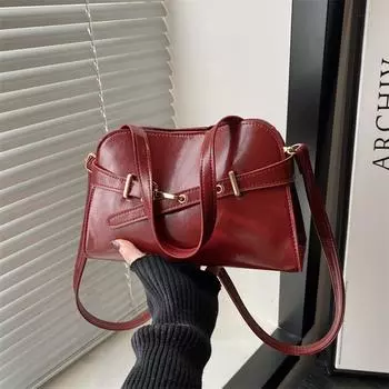 Сумка из высококачественной масляно-вощеной кожи большой вместимости, женская, новинка весны 2025 года, универсальная сумка-мессенджер, портативная, небольшая квадратная сумка чёрный