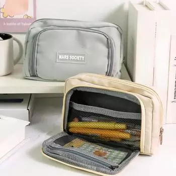 Сумка-карандаш большой емкости для девочек, эстетические школьные чехлы, кавайная сумка-держатель для канцелярских принадлежностей, детский чехол для ручек, школьные принадлежности для студентов One Size фиолетовый