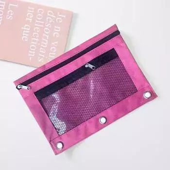 Сумка-карандаш большой емкости с сетчатыми окнами на молнии, сумка для хранения канцелярских принадлежностей, сумка для карандашей для дома, школы розы красного