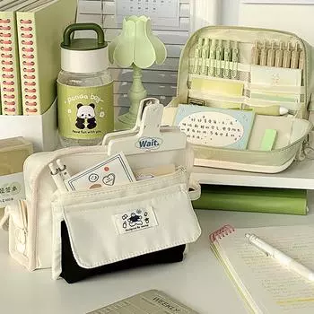 Сумка-карандаш для отпуска, чехол для ручки, дизайн для отдыха, съемная передняя сумка с ручкой, чехол для хранения канцелярских принадлежностей, школы