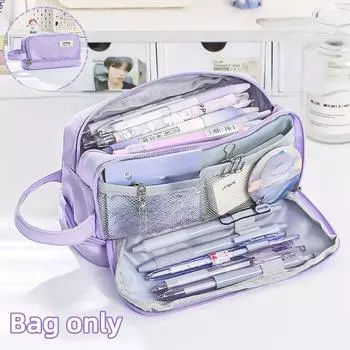 Сумка-карандаш для школьников с большой емкостью, многофункциональный пенал Macaron, милый пенал в тон, соответствующий цвету