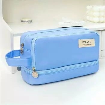 Сумка-карандаш для школьников с большой емкостью, многофункциональный пенал Macaron, милый пенал в тон, соответствующий цвету розовый