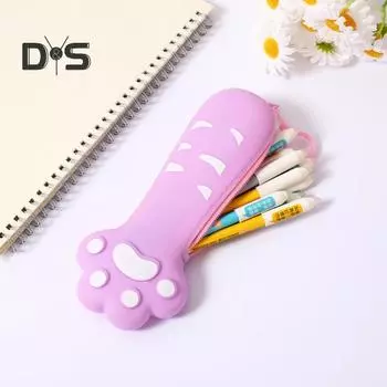 Сумка-карандаш «кошачья лапка» с застежкой-молнией, большой емкости, для хранения канцелярских принадлежностей Назад к школьным принадлежностям красный