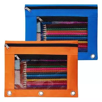 Сумка-карандаш с двойной молнией Прозрачная сетчатая сумка для файлов Сумка-переплет на молнии Сумка-карандаш Сумка-карандаш One Size оранжевый