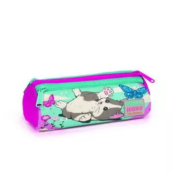Сумка-карандаш с тремя отделениями Coral High Kids Water Green Pink Cat с рисунком 22007