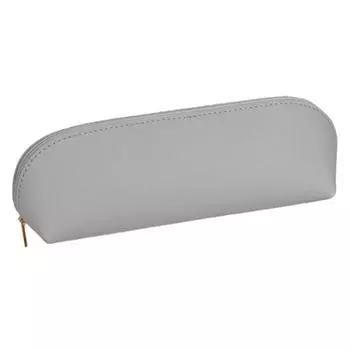 Сумка-карандаш, водонепроницаемый пенал из искусственной кожи, прочная гладкая сумка на молнии для хранения канцелярских принадлежностей для дома, школы бежевый