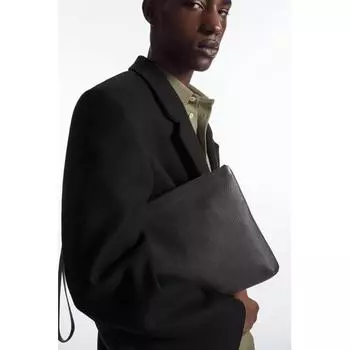 Сумка-клатч COS Japan на молнии из зерненой кожи