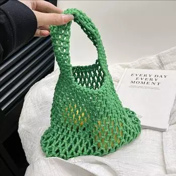 Сумка-клатч Niche Hollow Mesh Pocket, ручная плетеная сумка на запястье, универсальная пляжная сумка для отпуска Tide белый