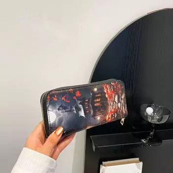 Сумка-клатч в нишевом иностранном стиле 2024 года, осень, новый ретро-узор с черепом, модная и простая персонализированная маленькая квадратная сумка чёрный