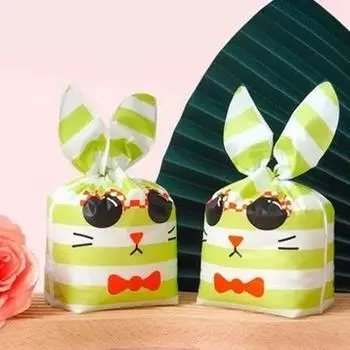 Сумка-конфетка с рисунком в виде мультяшного уха Сумка-закуска Милая сумка с рисунком маленького животного One Size зелёный