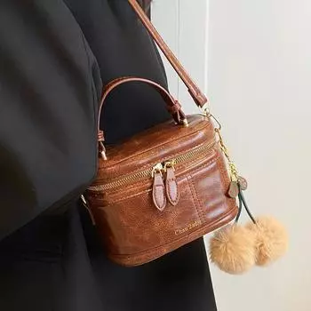 Сумка корейская высококачественная универсальная сумка-ведро осень-зима 2024 года в стиле ретро, новая нишевая дизайнерская сумка-мессенджер для женщин чёрный