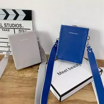 Сумка-коробка женская корейская версия универсальная трендовая персонализированная маленькая квадратная сумка из искусственной кожи сумка-мессенджер на плечо на заказ чёрный