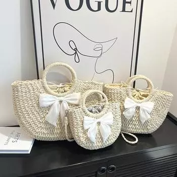 Сумка-корзина для овощей Niche Design, плетеная вручную, женская сумка через плечо из соломы, портативная сумка-тоут