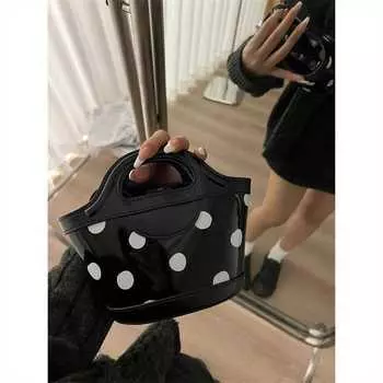 Сумка-корзина для ручной клади, женская летняя универсальная сумка через плечо в горошек, пляжная повседневная сумка через плечо