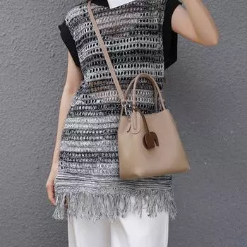 Сумка-корзина из натуральной кожи, женская, премиум-класса, из коровьей кожи, модная, винтажная, сумка-ведро, сумка через плечо чёрный